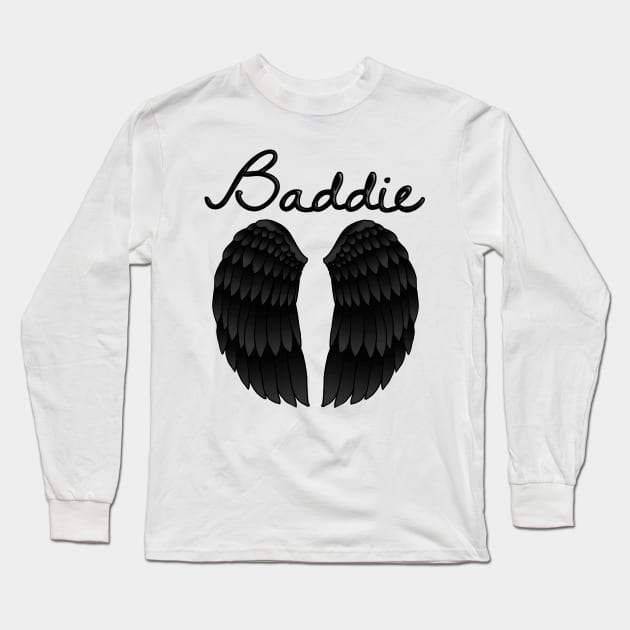 Insta Baddie Dark Wings Long Sleeve T-Shirt by julieerindesigns